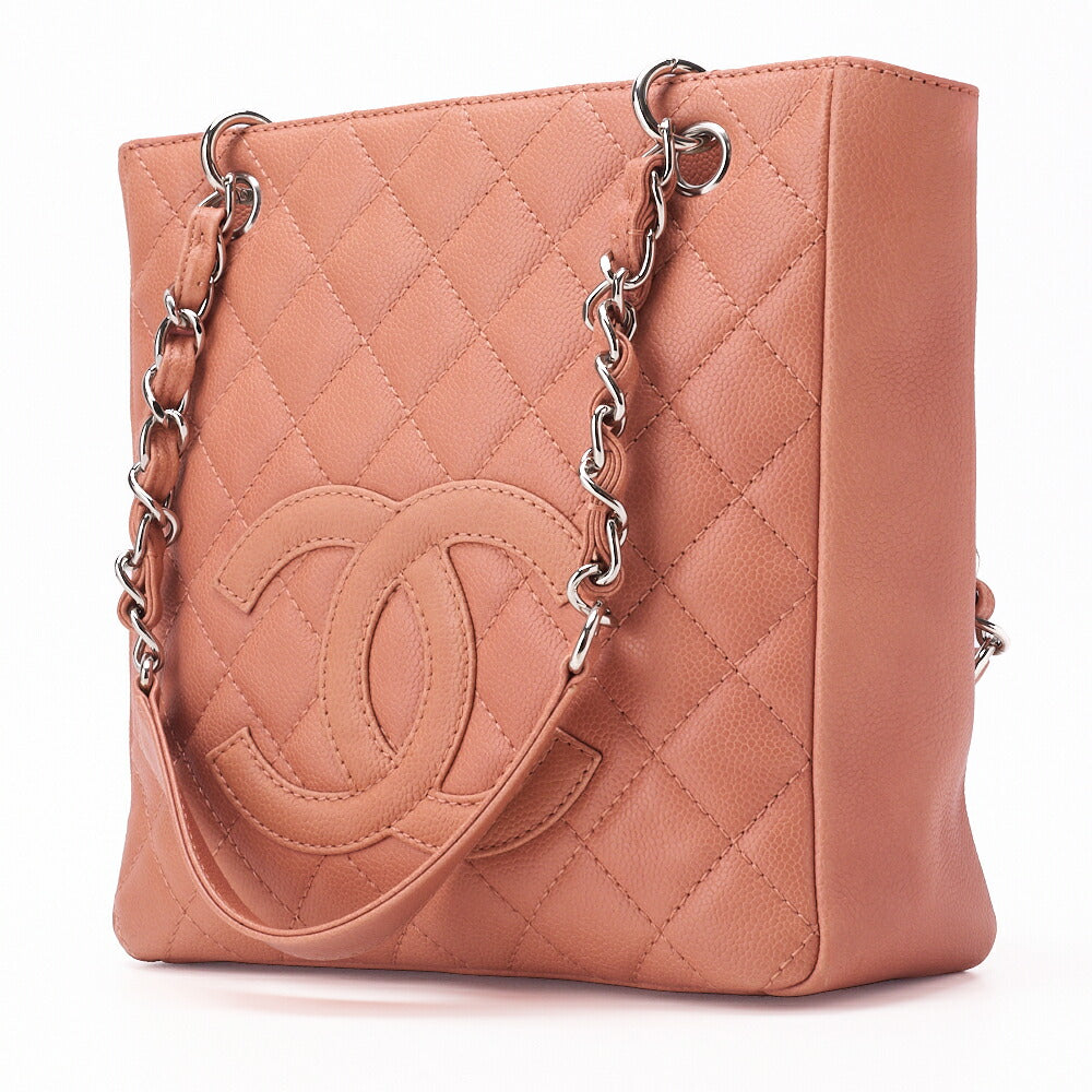 Pre-Owned Tote Bag Matelassé Caviar Leder Pink Silberfarbene Hardware Pre-Owned
