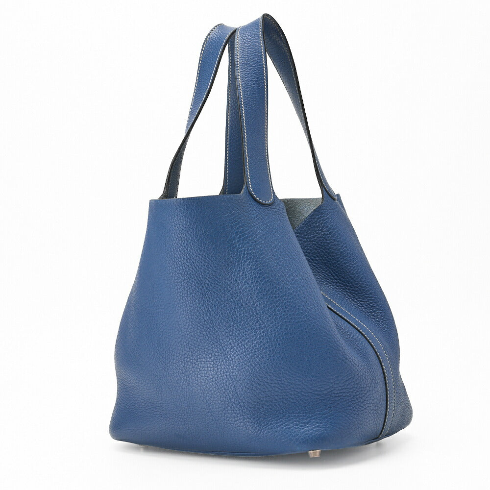 Gebrauchte Picotan MM Handtasche Tryon Clemence Blue Tempete Silberfarbene Hardware Gebraucht