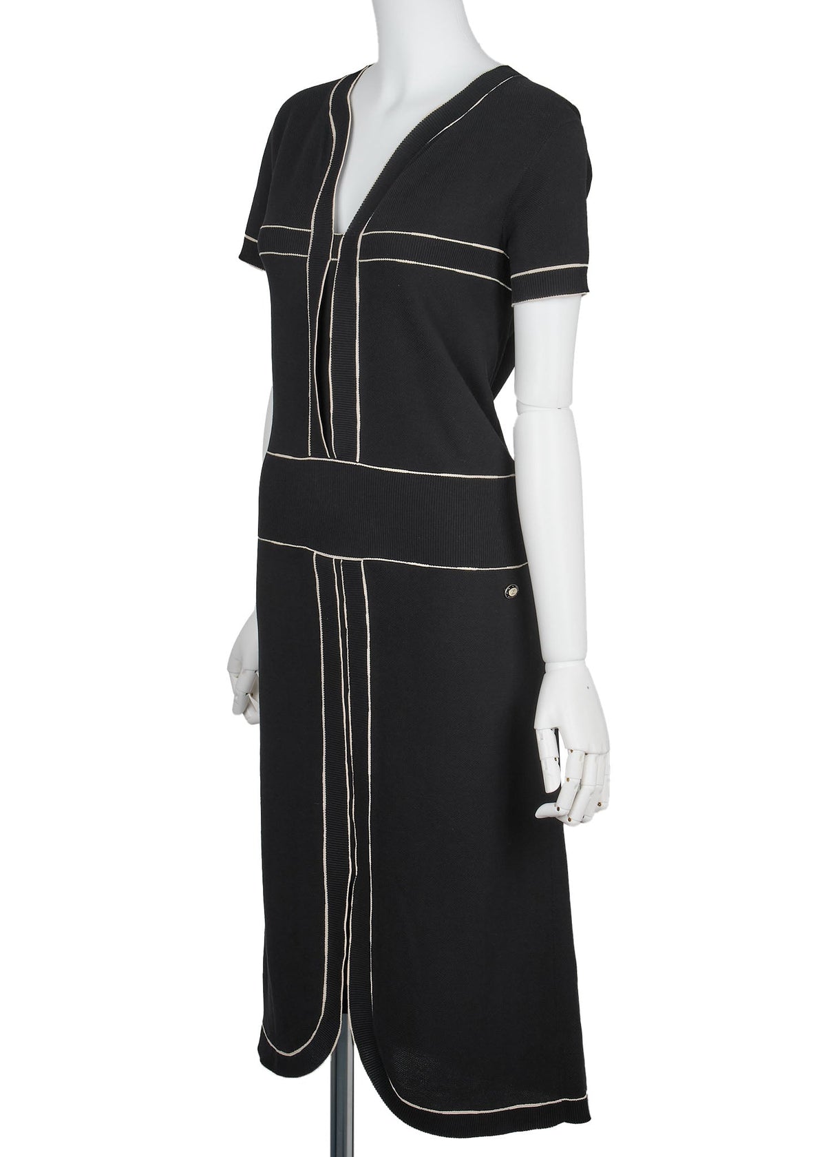 Pre-Owned One Piece Dress, Kurzarm, Baumwolle, Schwarz, Pre-Owned