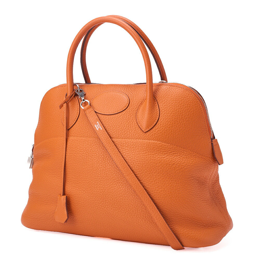 Gebrauchte Bolide 35 Handtasche Schultertasche Tryon Clemence Orange Silberfarbene Hardware Gebraucht