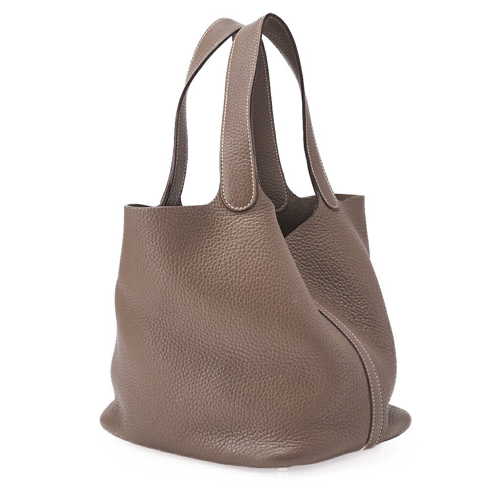 Gebrauchte Picotin Rock MM Handtasche, Tryon Clemence, Etoupe, silberfarbene Hardware, gebraucht