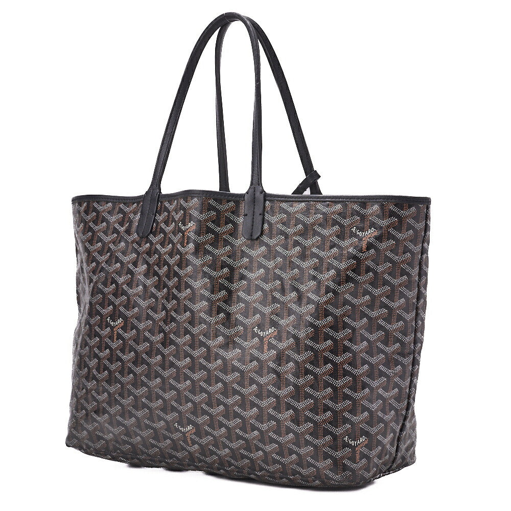 Gebrauchte Saint Louis PM Tote Bag, Beschichtetes Canvas, Schwarz, Silberfarbene Metallteile, Gebraucht