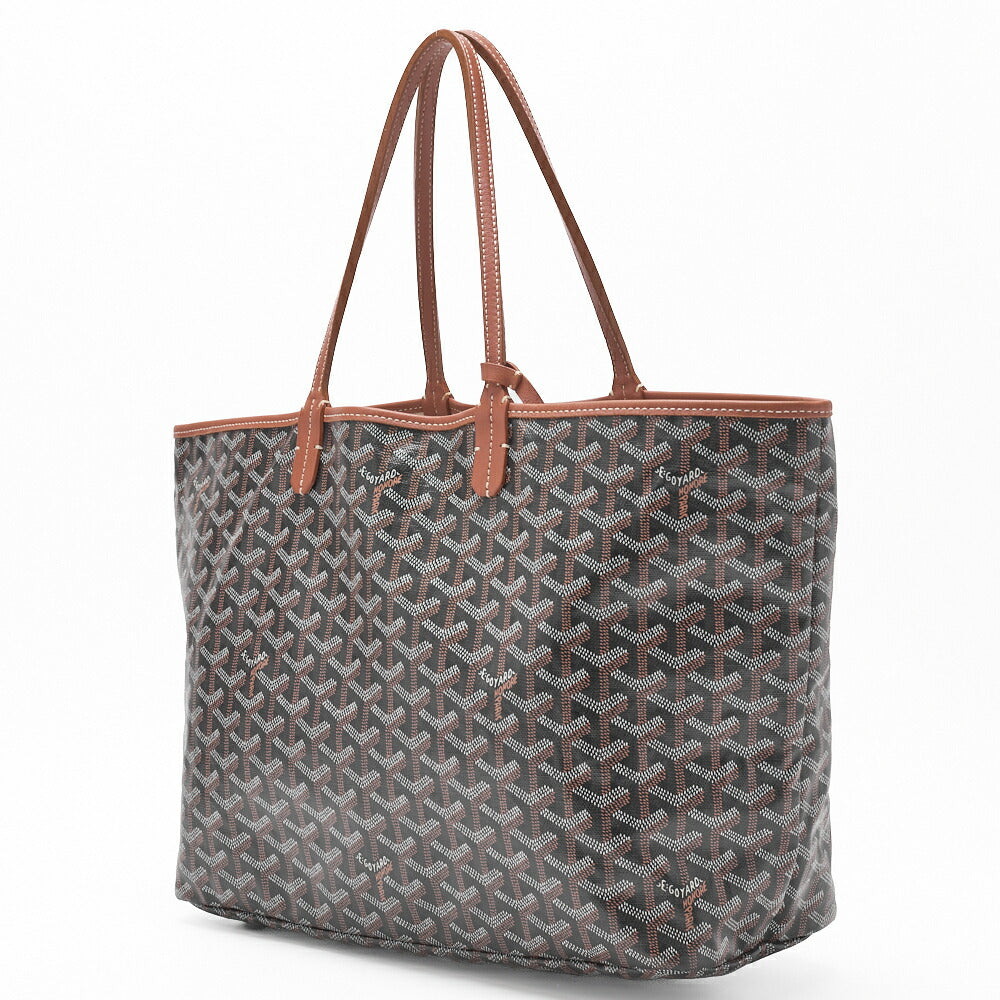 Gebrauchte Saint Louis PM Tote Bag, Beschichtetes Canvas, Schwarz, Silberfarbene Metallteile, Gebraucht