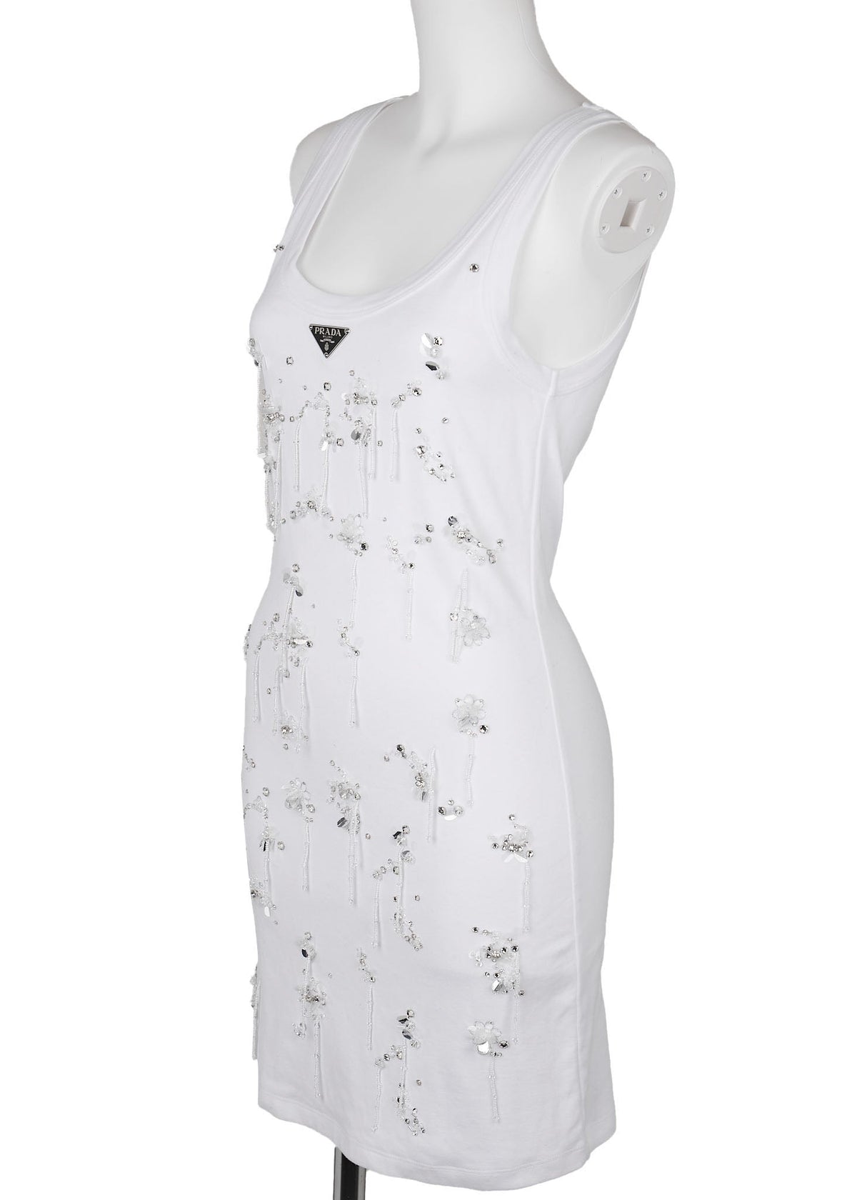 Pre-Owned Jerseykleid, Cut-and-Sew, Baumwolle, Weiß, Pre-Owned