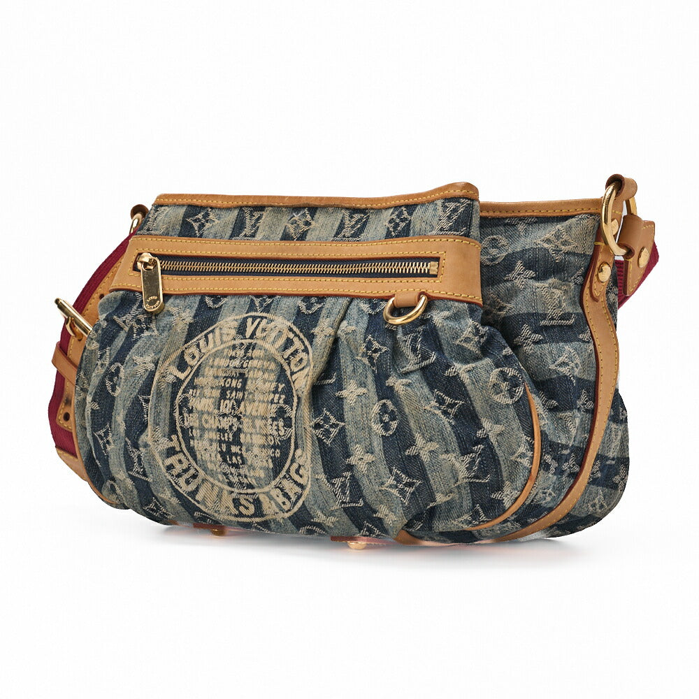 Gebrauchte Vuitton Umhängetasche, Monogram Denim, Blau, Goldfarbene Hardware, Gebraucht