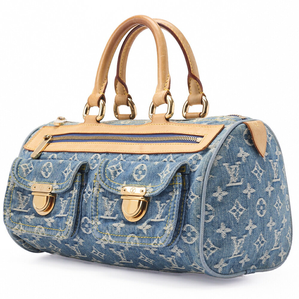 Gebrauchte Louis Vuitton Schultertasche, Monogram Denim, Blau, Goldfarbene Hardware, Gebraucht