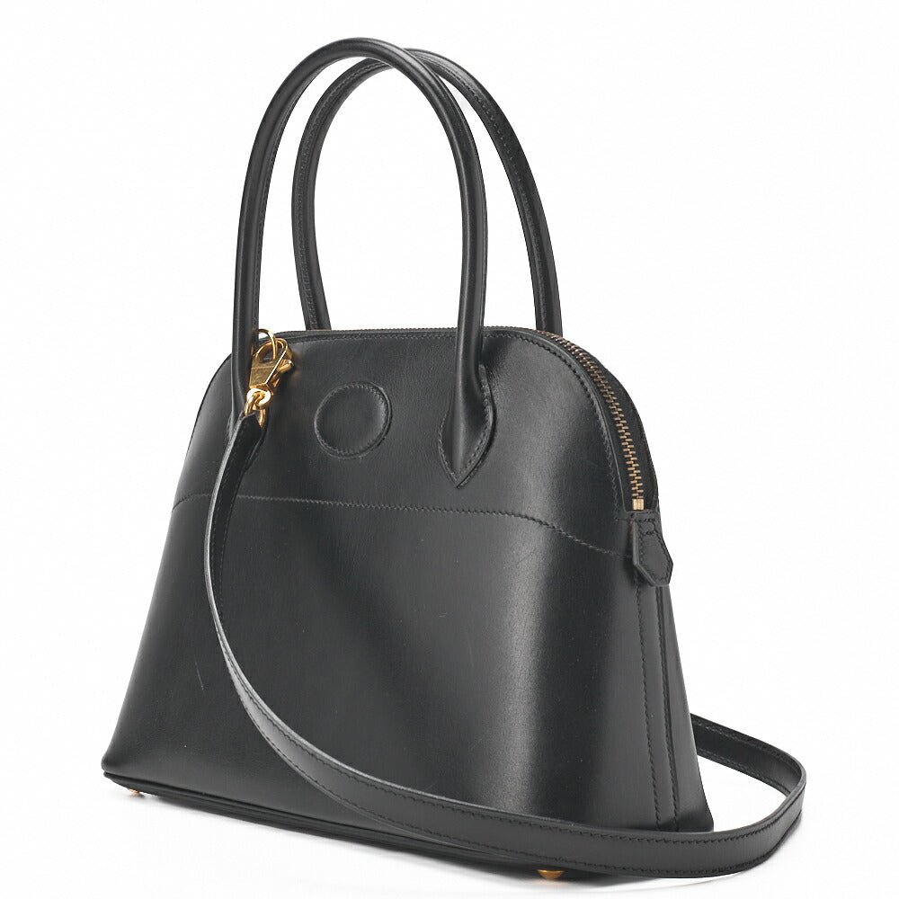 Gebrauchte Bolide 27 Handtasche Schultertasche 2WAY Box Calf Schwarz Goldfarbene Hardware Gebraucht