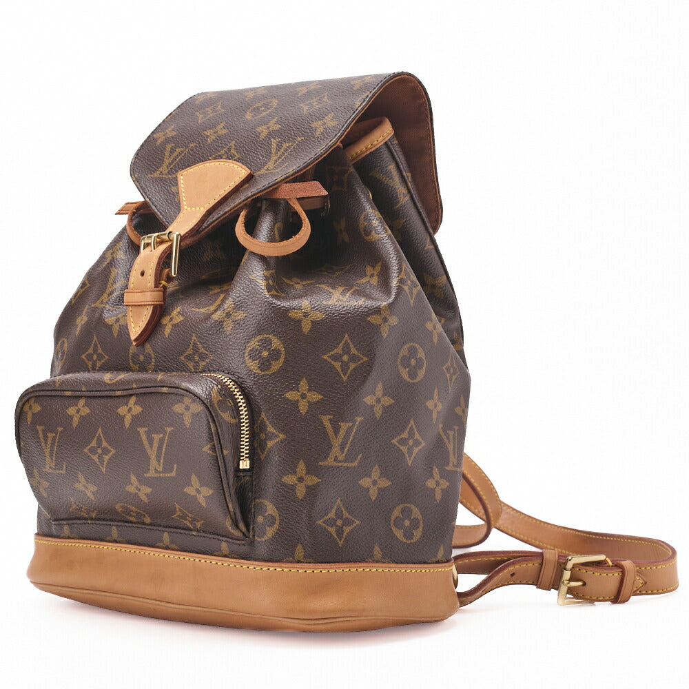 Gebrauchte Vuitton Schulterrucksack Tasche Monogramm Leinwand Braun Gold-Ton Hardware Gebraucht
