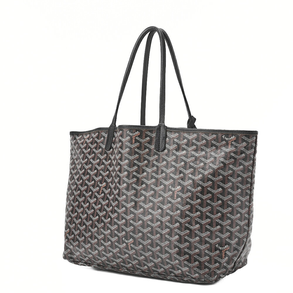 Pre-Owned Saint Louis PM Tote Bag Beschichtetes Canvas Schwarz Silberfarbene Hardware Pre-Owned