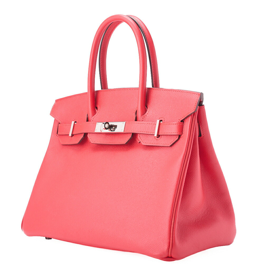 Gebrauchte Birkin 30 Tote Bag, Vaux Epson, Rouge Casaque, silberfarbene Metallteile, gebraucht