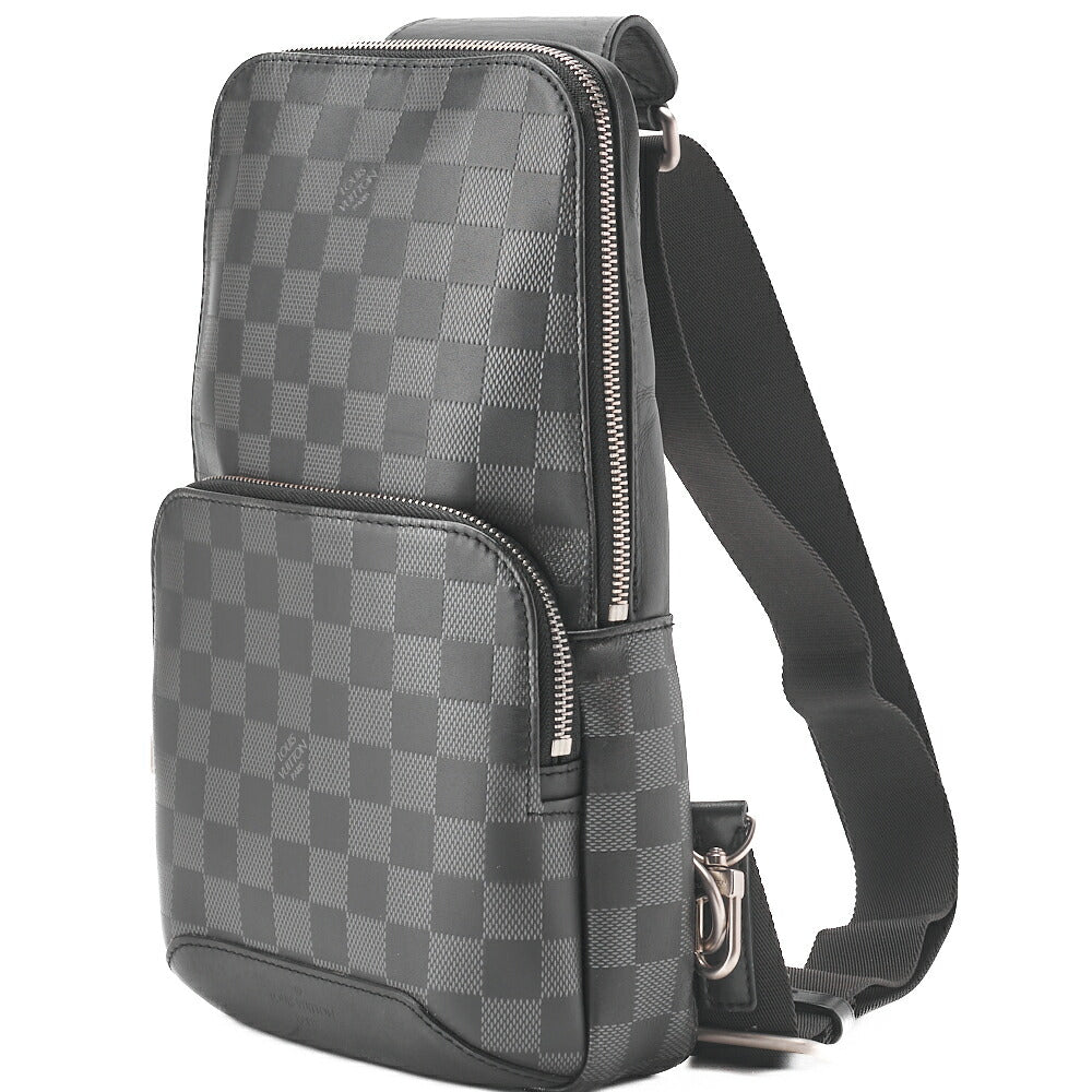 Gebrauchte Vuitton Umhängetasche, Damier Infini, Schwarz Noir, Silberfarbene Hardware, Gebraucht