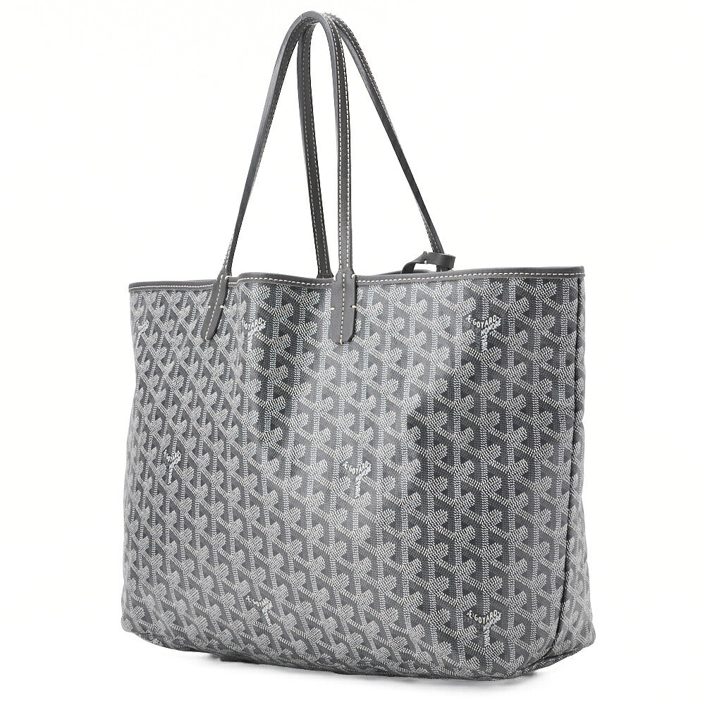 Pre-Owned Saint Louis PM Tote Bag Beschichtetes Canvas Grau Silberfarbene Hardware Pre-Owned