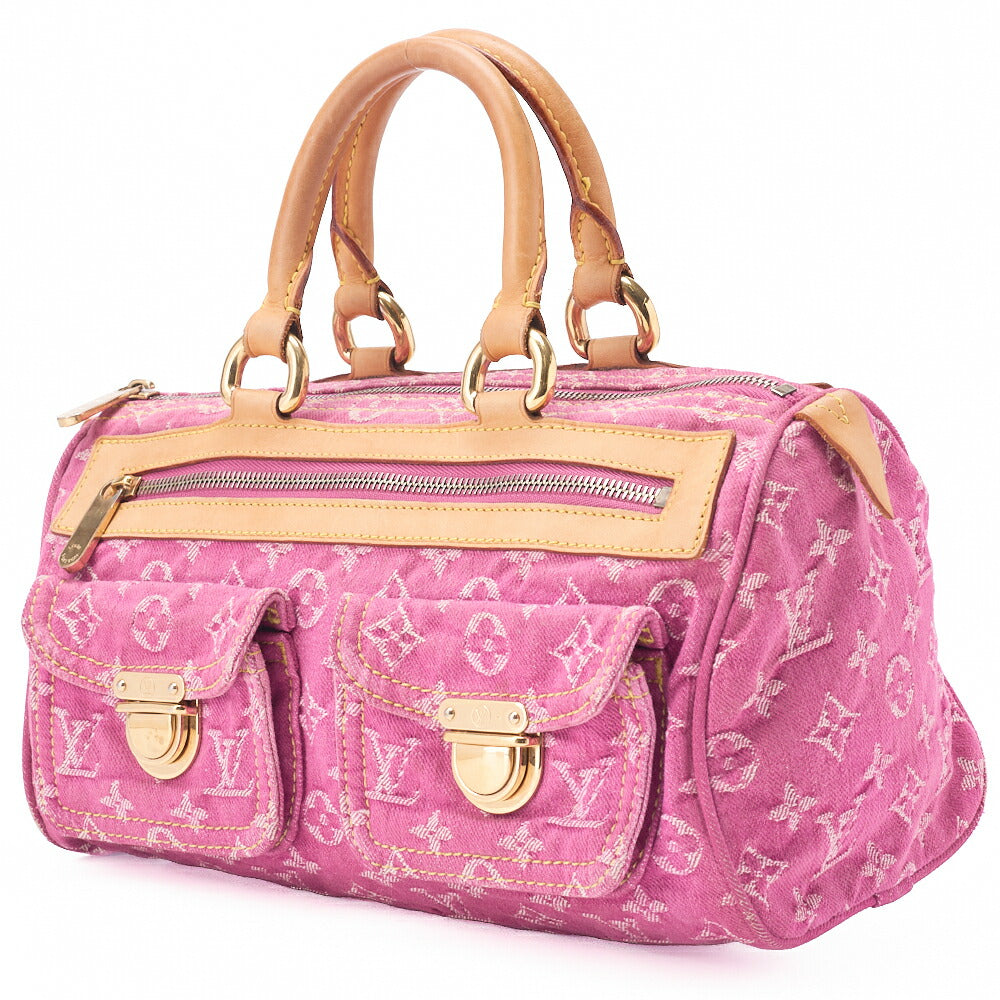 Gebrauchte Vuitton Handtasche, Neo Speedy, Monogram Denim, Pink, Goldfarbene Hardware, Gebraucht