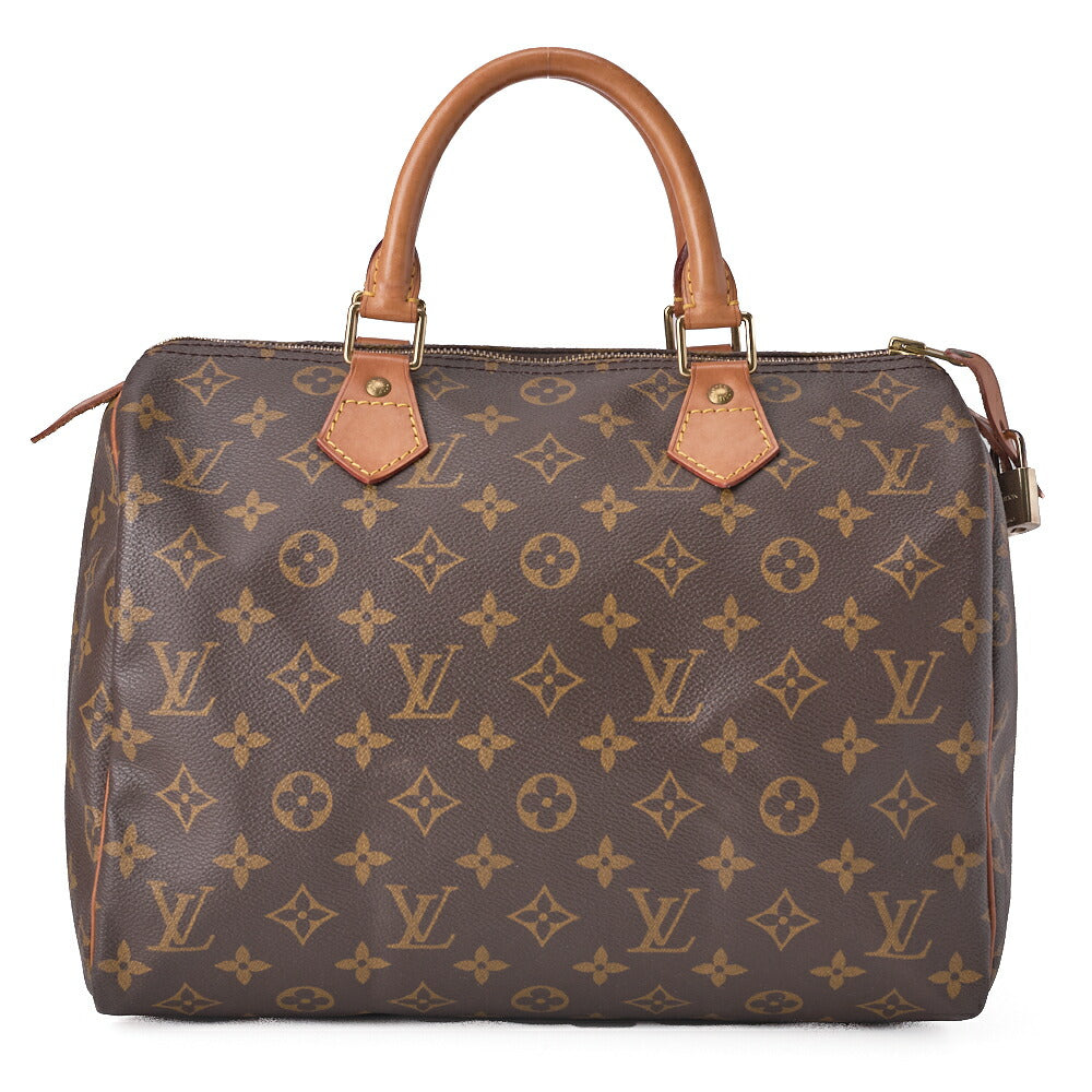 Gebrauchte Vuitton Speedy 30 Handtasche, Monogramm-Canvas, Braun, Goldfarbene Hardware, Gebraucht