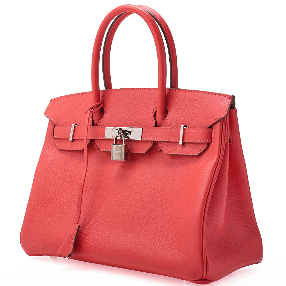 Gebrauchte Birkin 30 Tote Bag Vaux Epson Rose Jaipur Silberfarbene Hardware Gebraucht