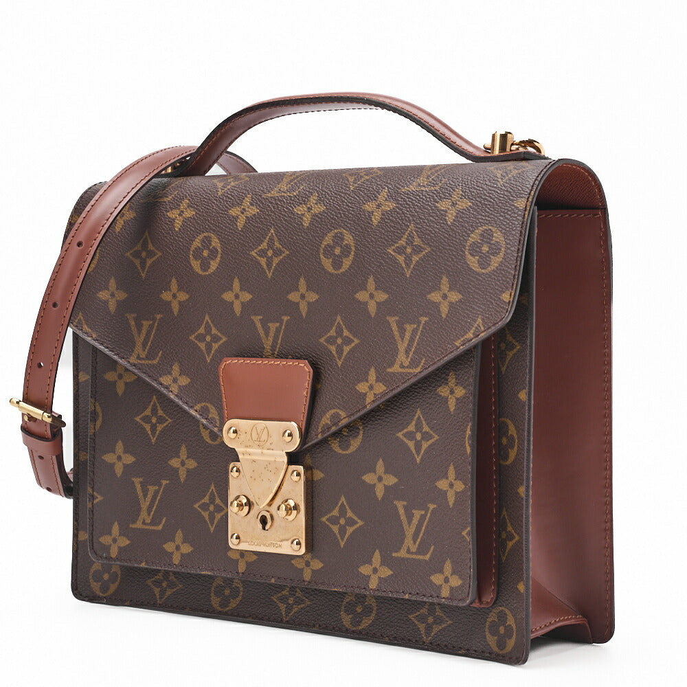 Gebrauchte Vuitton Umhängetasche, Monceau, Monogramm, Canvas, Braun, Goldfarbene Hardware, Gebraucht