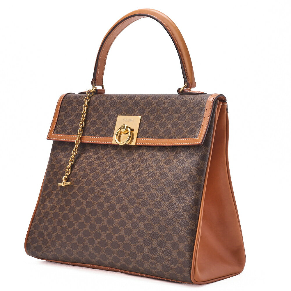 Gebrauchte Handtasche Tote Bag Macadam PVC Braun Goldfarbene Hardware Gebraucht