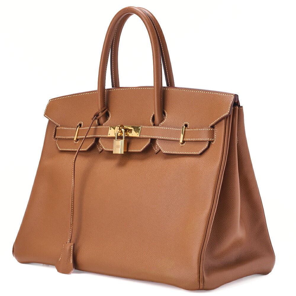 Gebrauchte Birkin 35 Handtasche Kushbel Gold Goldfarbene Hardware Gebraucht