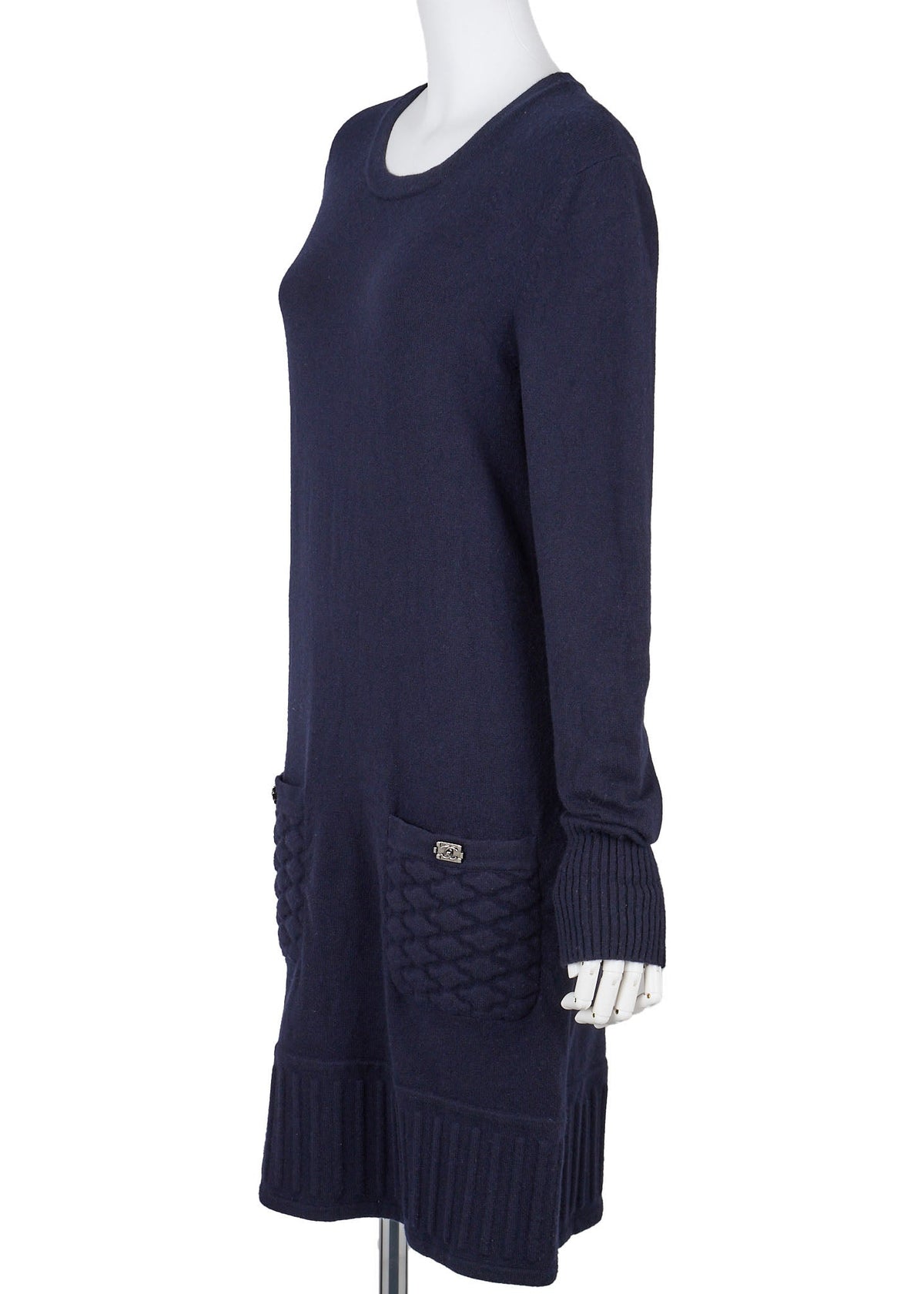 Pre-Owned Kaschmirkleid, Langarm, Navy, Pre-Owned