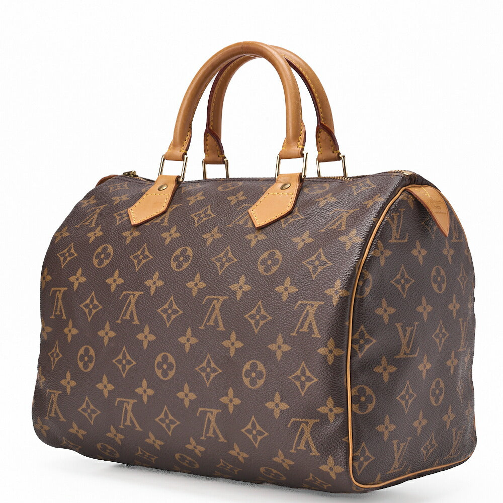 Gebrauchte Vuitton Handtasche, Speedy 30, Monogramm, Canvas, Braun, Goldfarbene Hardware, Gebraucht