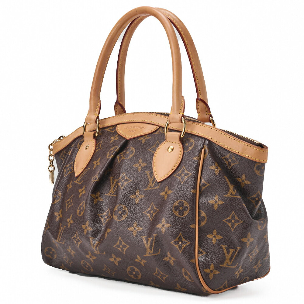 Gebrauchte Vuitton Handtasche Monogram Tivoli PM Canvas Braun Goldfarbene Hardware Gebraucht