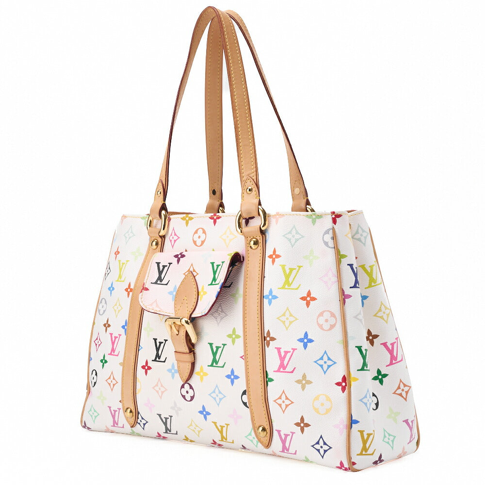 Pre-Owned Vuitton Schultertasche 2WAY Monogram Multicolor Canvas Weiß Goldfarbene Hardware Pre-Owned