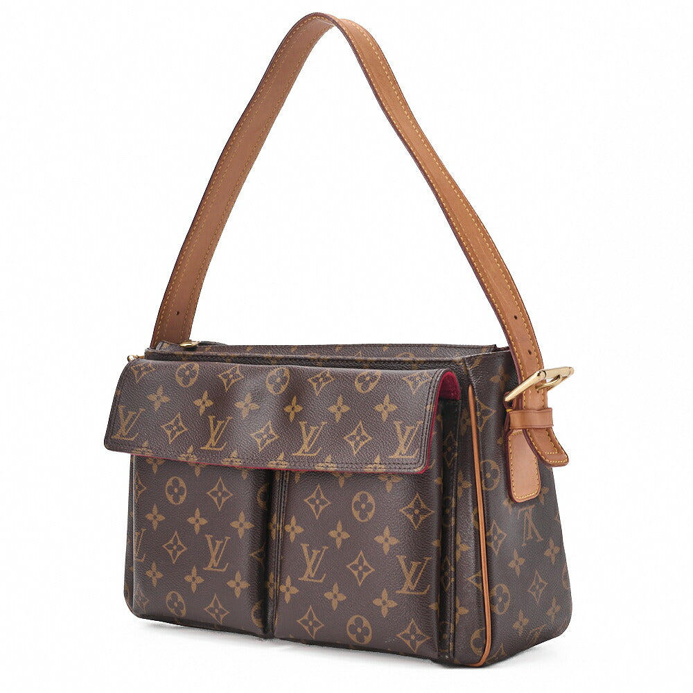 Gebrauchte Vuitton Handtasche Monogram Deauville Canvas Braun Goldfarbene Hardware Gebraucht