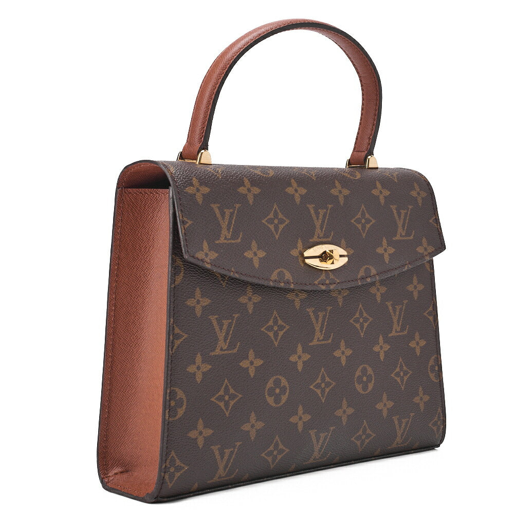 Gebrauchte Handtasche Tote Bag Macadam PVC Leder Braun Goldfarbene Hardware Gebraucht