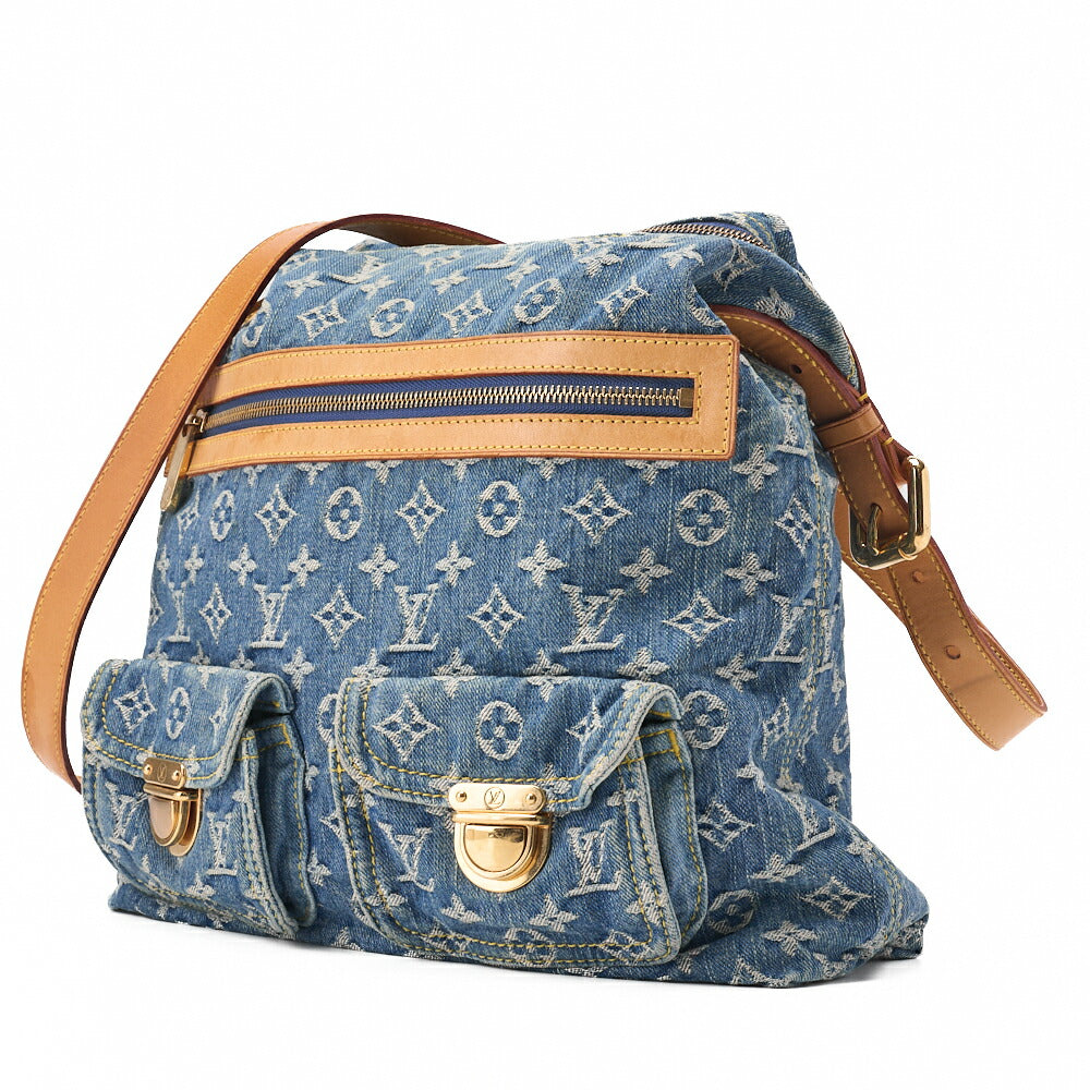 Gebrauchte Vuitton Umhängetasche, Monogram Denim, Blau, Goldfarbene Hardware, Gebraucht