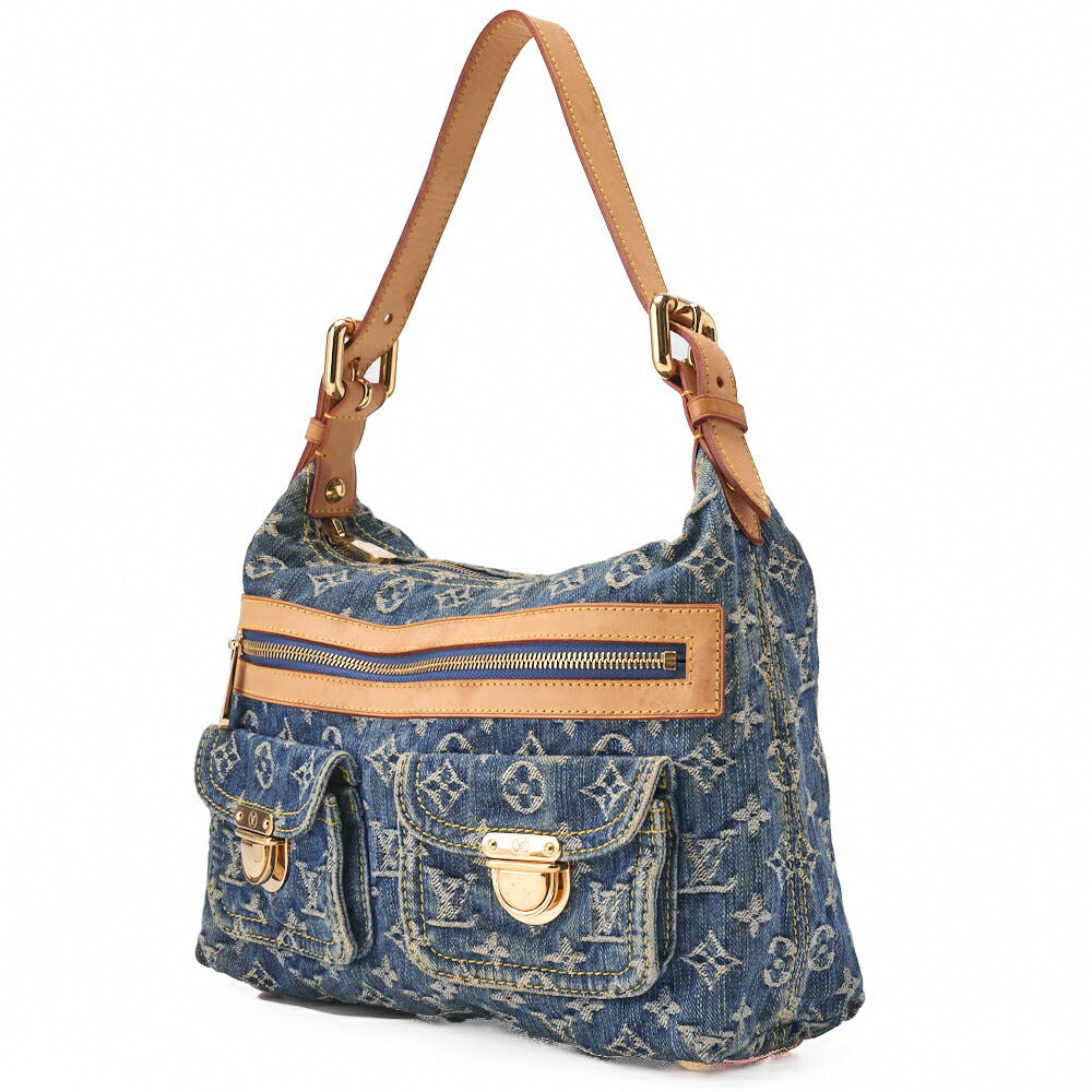 Gebrauchte Vuitton Umhängetasche, Monogram Denim, Blau, Goldfarbene Hardware, Gebraucht