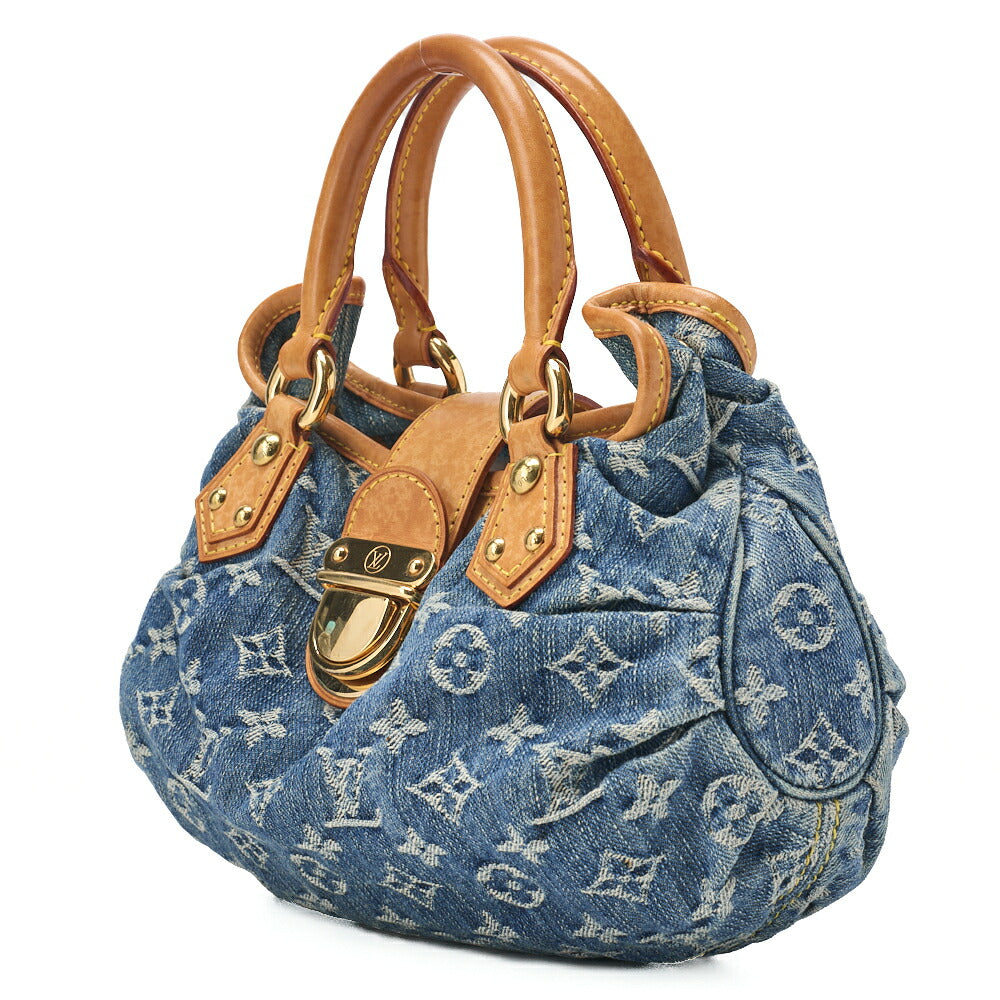 Pre-Owned Vuitton Handtasche Pleaty Monogram Denim Blue Gold-Tone Hardware Pre-Owned