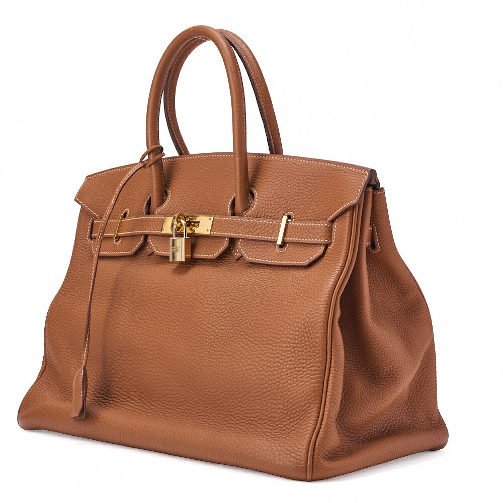 Gebrauchte Birkin 35 Handtasche Togo Gold Goldfarbene Hardware Gebraucht
