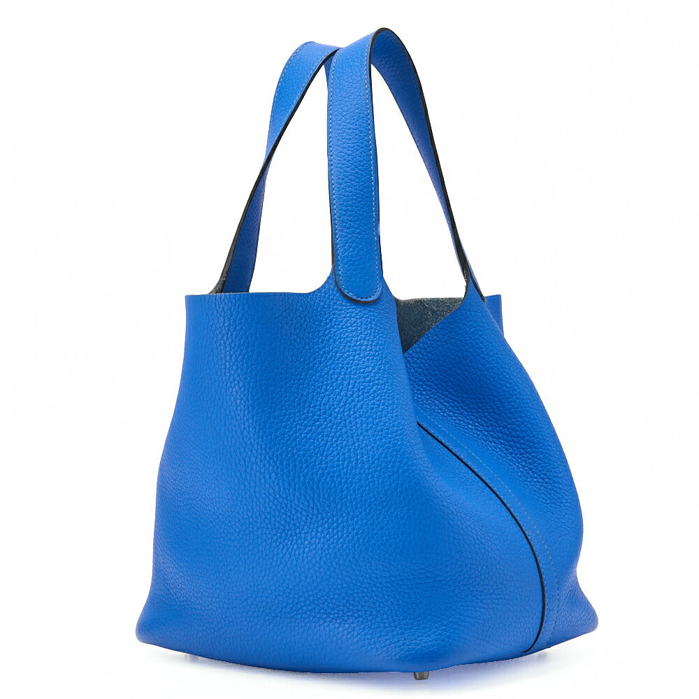Gebrauchte Picotin Rock MM Handtasche Tryon Clemence Blue Hydra Silberfarbene Hardware Gebraucht