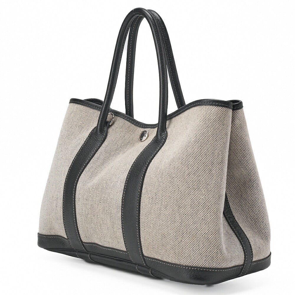 Gebrauchte Garden Party TPM Tragetasche Toile Offiche Schwarz Silberfarbene Hardware Gebraucht