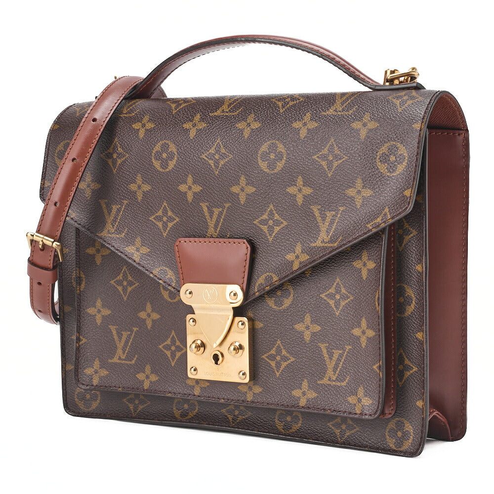 Gebrauchte Vuitton Handtasche Monceau Monogram Canvas Braun Goldfarbene Hardware Gebraucht