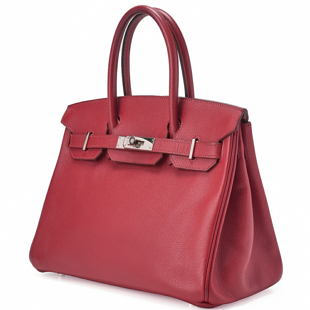 Gebrauchte Birkin 30 Tote Bag Togo Rouge Piment Silberfarbene Hardware Gebraucht