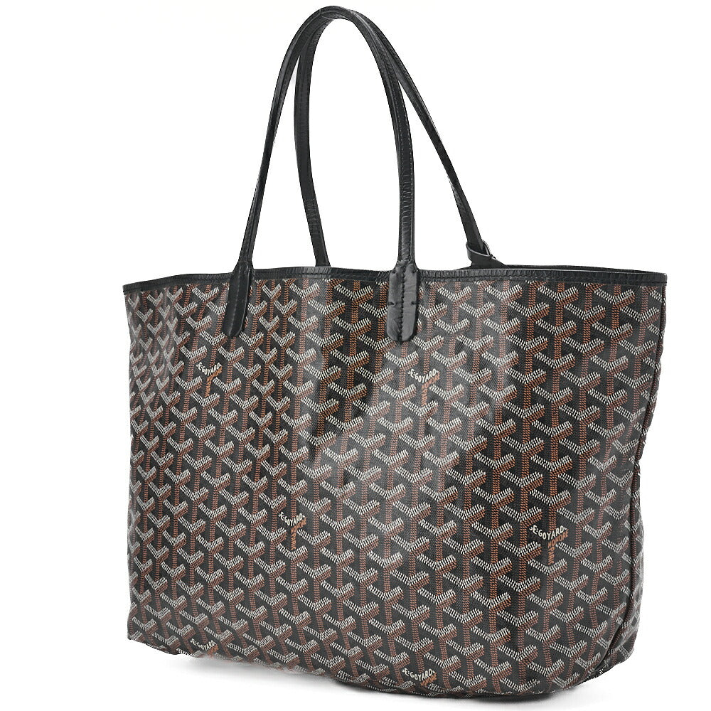 Pre-Owned Saint Louis PM Tote Bag Beschichtetes Canvas Schwarz Silberfarbene Hardware Pre-Owned