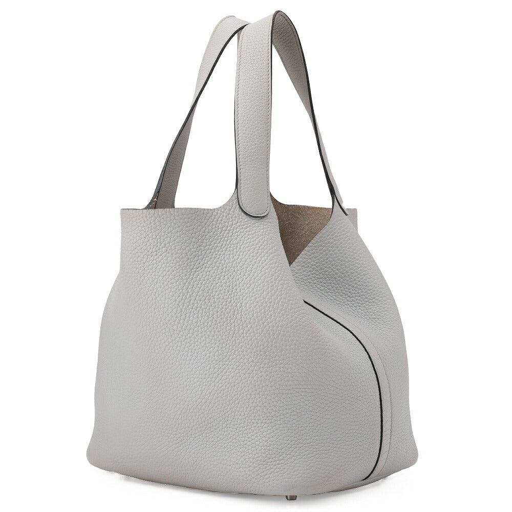 Gebrauchte Picotin Rock MM Handtasche Tryon Clemence Blau Blasssilberfarbene Hardware Gebraucht