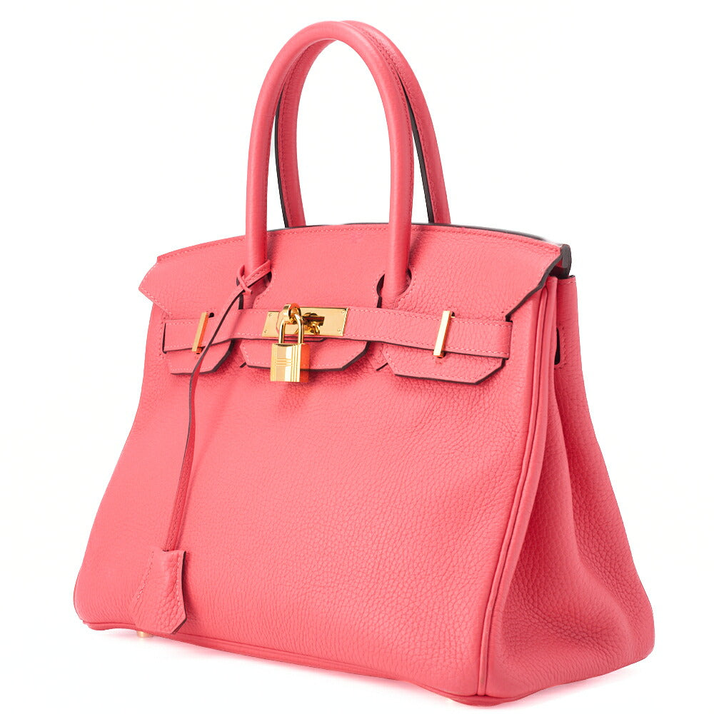 Gebrauchte Birkin 30 Handtasche Tryon Clemence Rose Jaipur Goldfarbene Hardware, Gebraucht