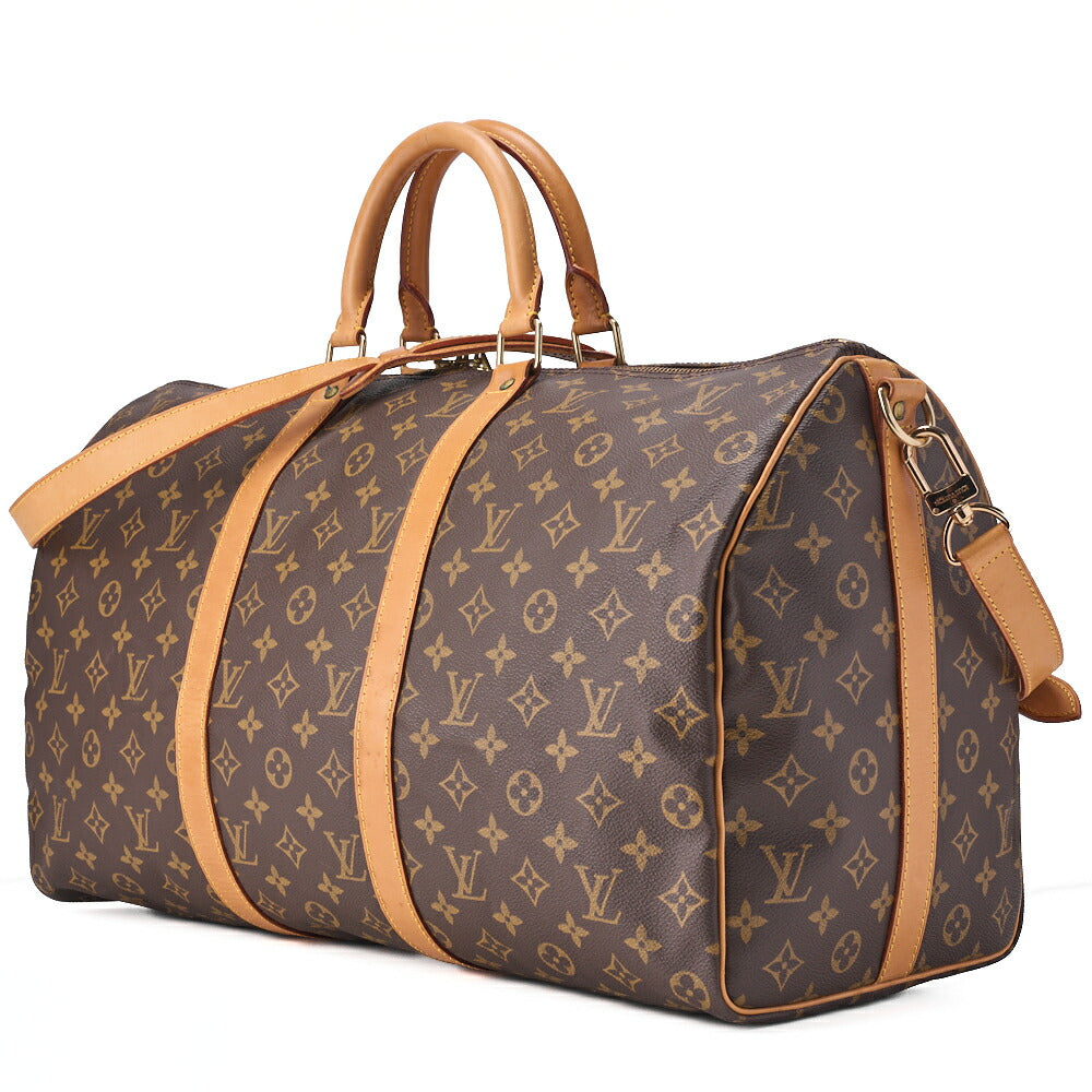 Gebrauchte VUITTON Monogram Keepol Handi?re 50 Boston Bag Braune goldfarbene Hardware, Gebraucht
