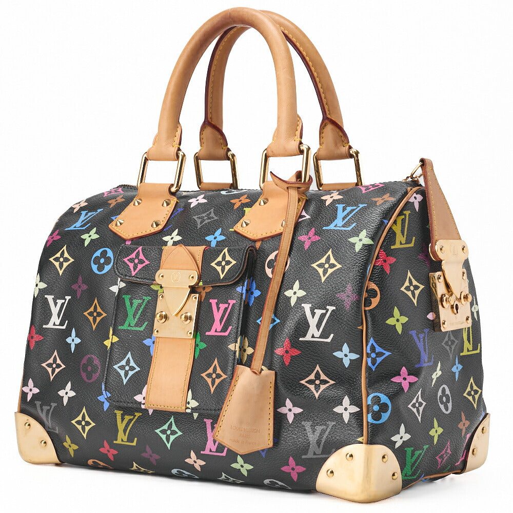 Gebrauchte VUITTON Vuitton Handtasche Monogram Multicolor Speedy 30 Handtasche Schwarz M92642 Goldfarbene Hardware, Gebrauchte