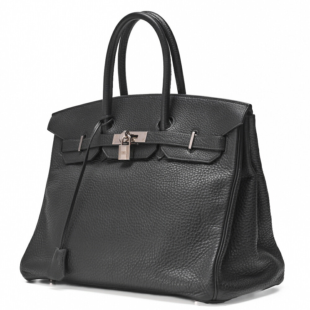 Gebrauchte Birkin 35 Handtasche Tryon Schwarz Silberfarbene Hardware, Gebraucht