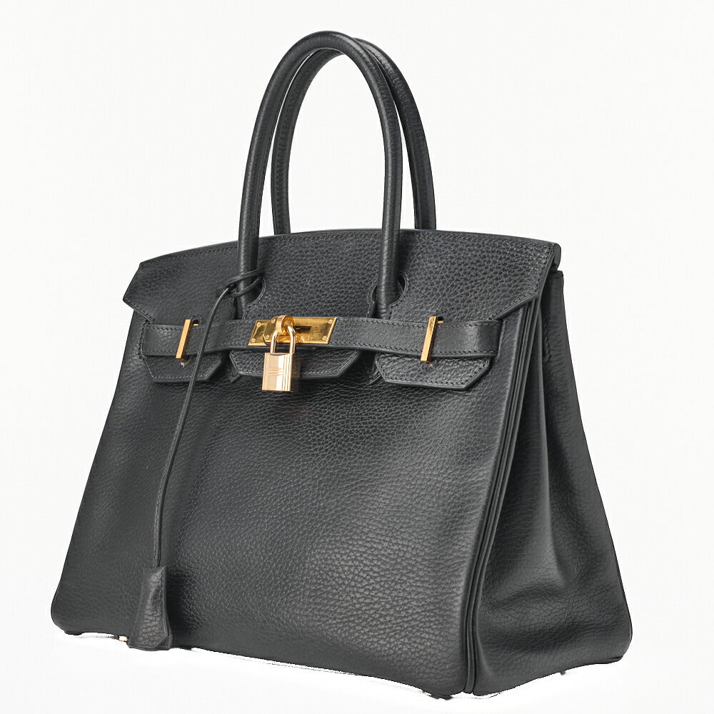 Pre-Owned Birkin 30 Tote Bag Ardennes Black (Gold-Tone Hardware, Pre-Owned
