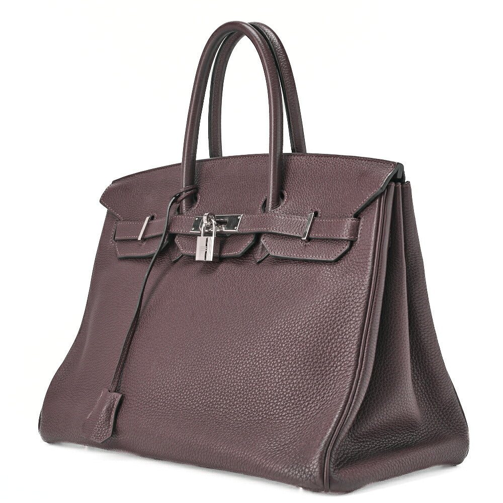 Pre-Owned Birkin 35 Handbag Tryon Chocolat Silver-Tone Hardware, Pre-Owned