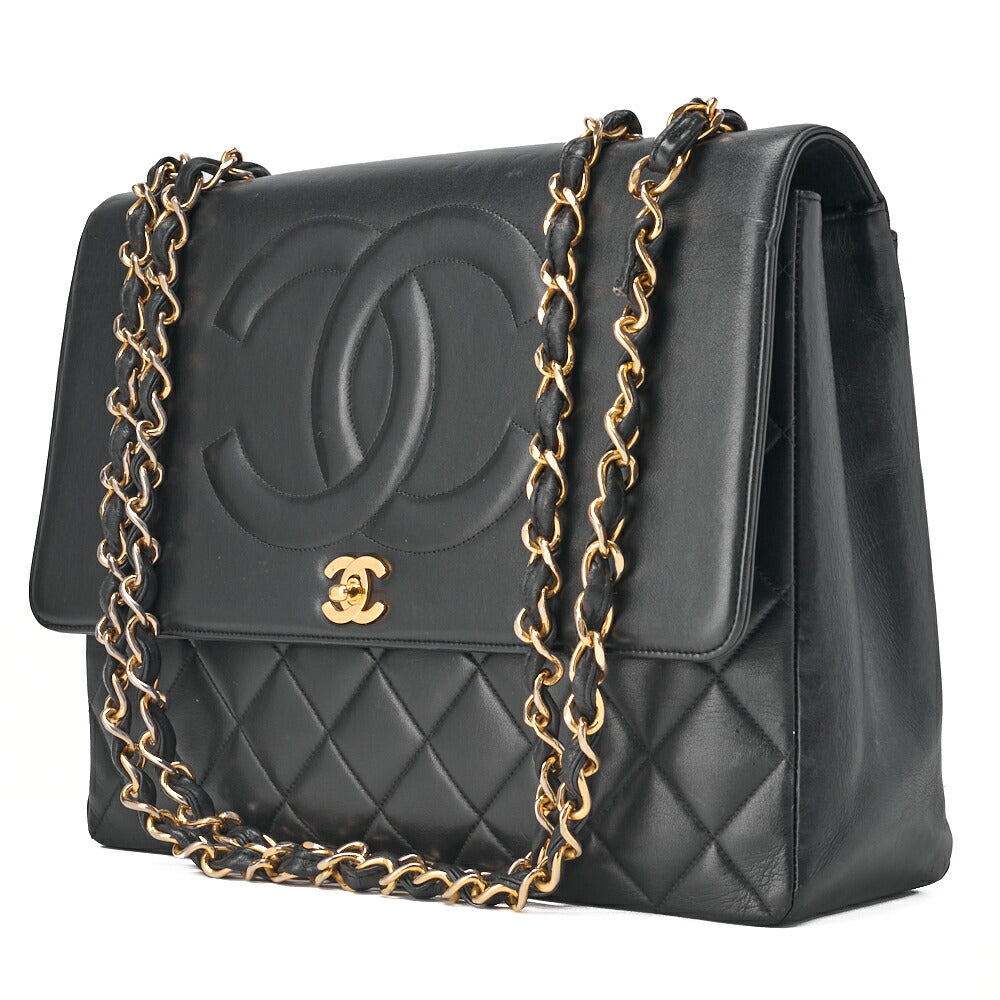 Pre-Owned Shoulder Bag Big Coco Turnlock Matelassé Black Gold-Tone Hardware, Pre-Owned