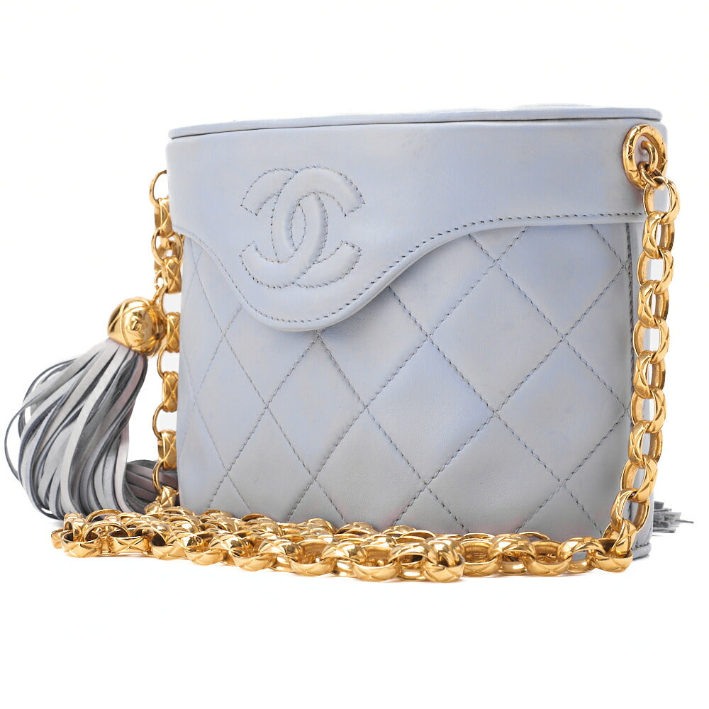 Pre-Owned V-Stitch Coco Mark with Fringe Bijou Chain Shoulder Lambskin Bolt Gold-Tone Hardware, Pre-Owned