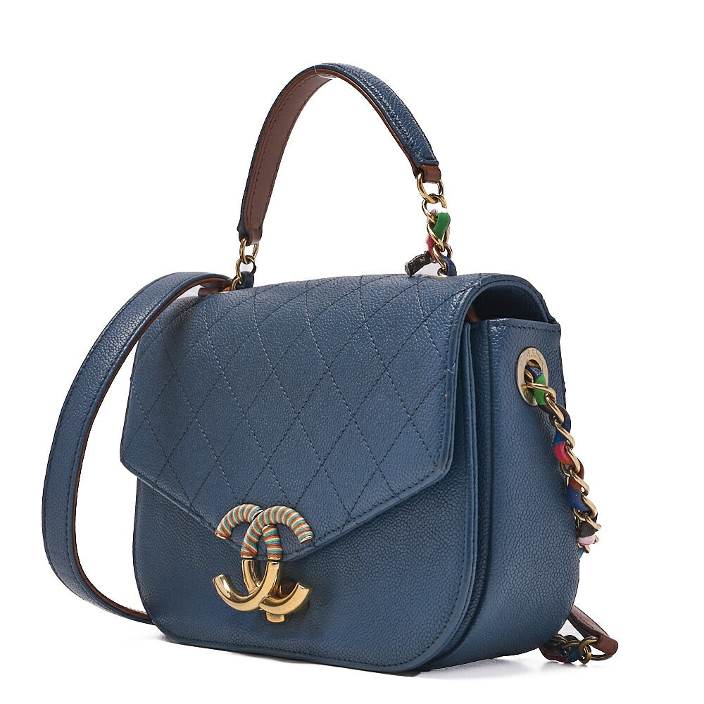 Pre-Owned Matelassé Square Trendy CC 2way Chain Shoulder Lambskin Black Gold-Tone Hardware, Pre-Owned