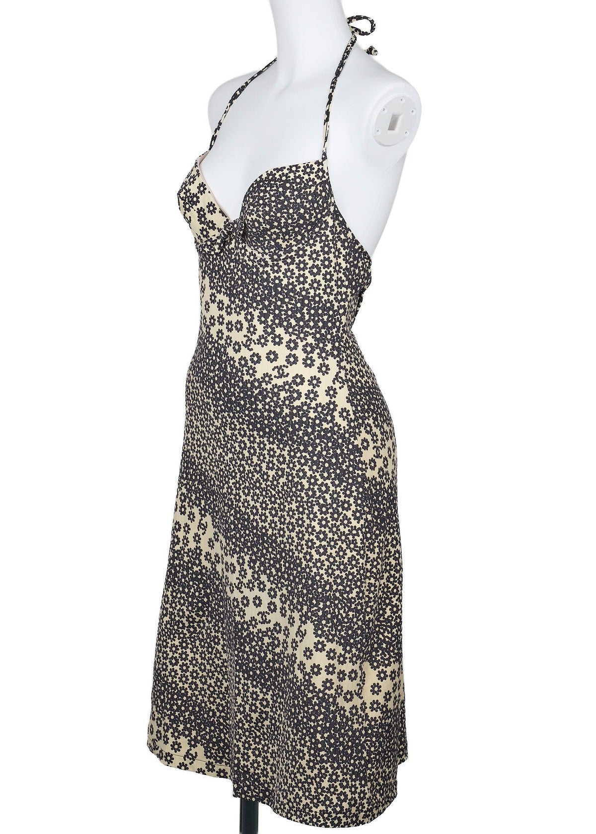Pre-Owned Coco Mark Floral Dress 38 Yellow x Black Camisole Tops Skirt Brand Pre-Owned