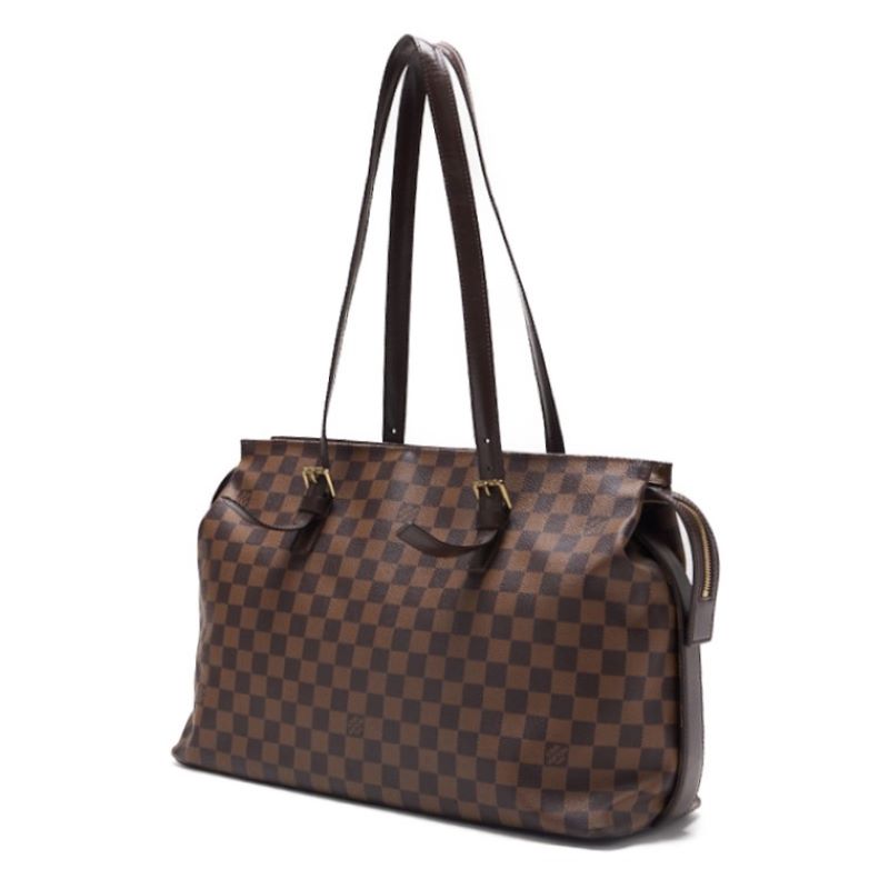 Gebrauchte Vuitton Umhängetasche, Damier Chelsea, PVC-Leder, Damier, goldfarbene Hardware, Gebraucht