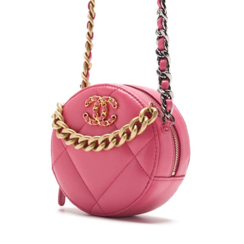 Pre-Owned 19 Matelassé Chain Shoulder Tote Bag Lammleder Pink Gold-Tone Hardware Pre-Owned